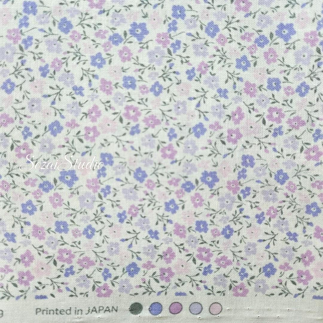 1 Yard Japanese Floral Cotton Fabric: Light Purple Petit Flower Print