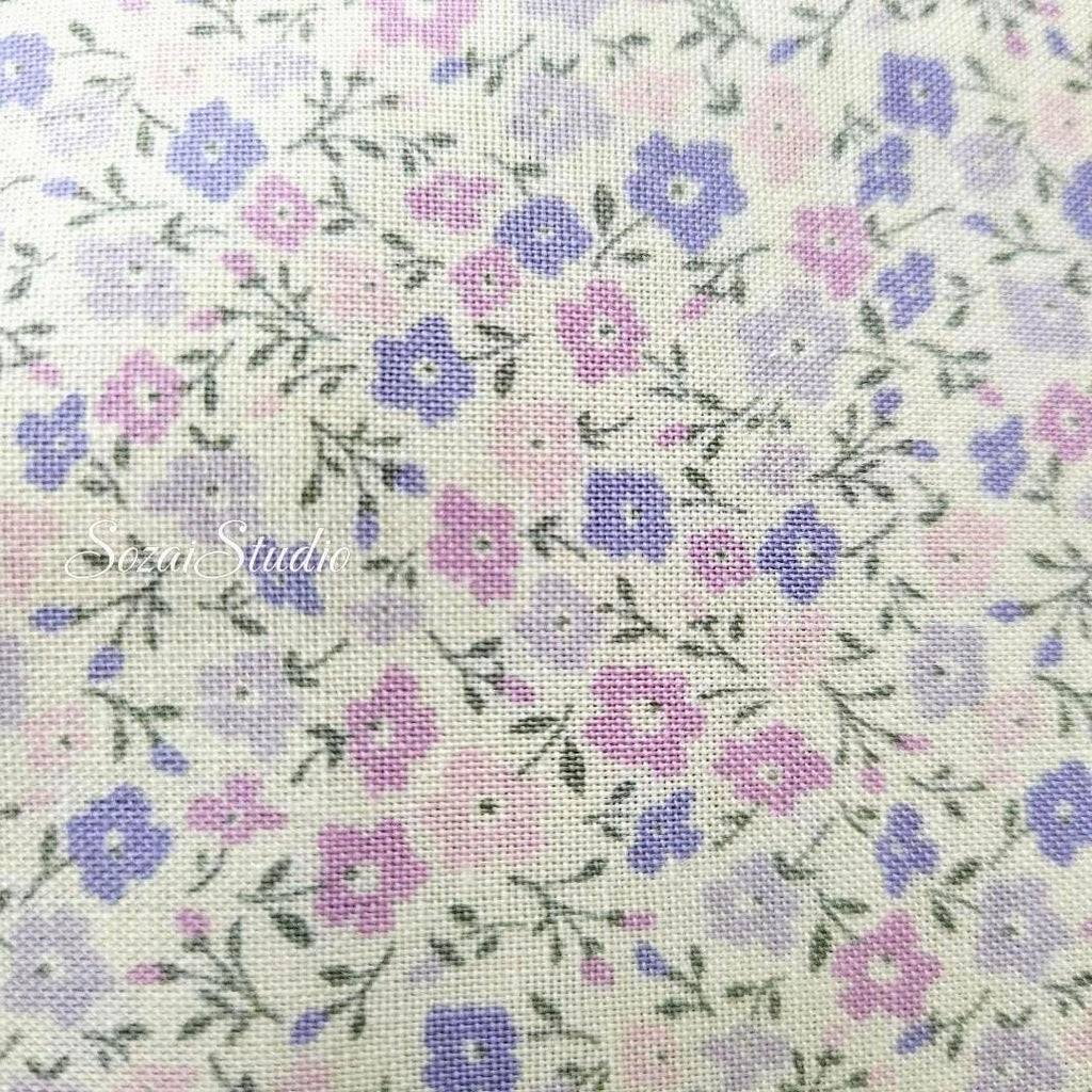 1 Yard Japanese Floral Cotton Fabric: Light Purple Petit Flower Print