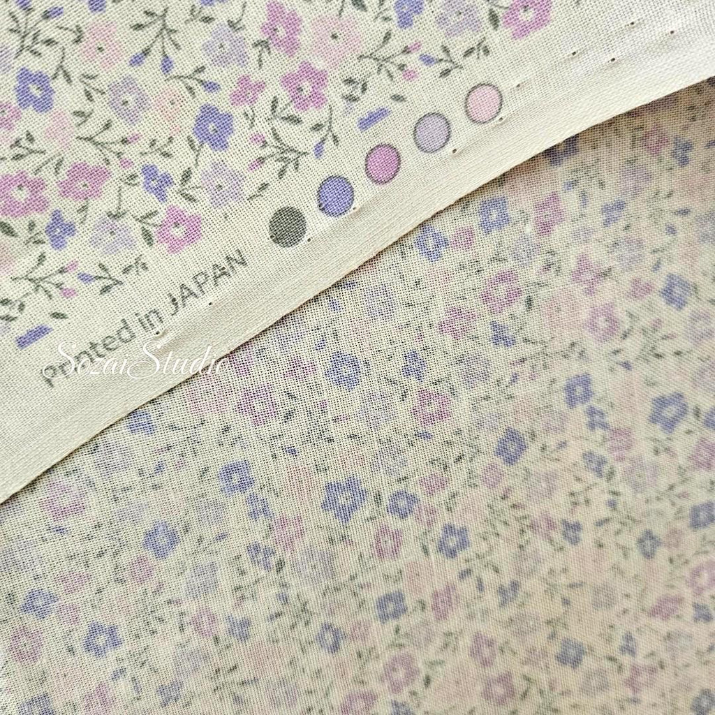 1 Yard Japanese Floral Cotton Fabric: Light Purple Petit Flower Print