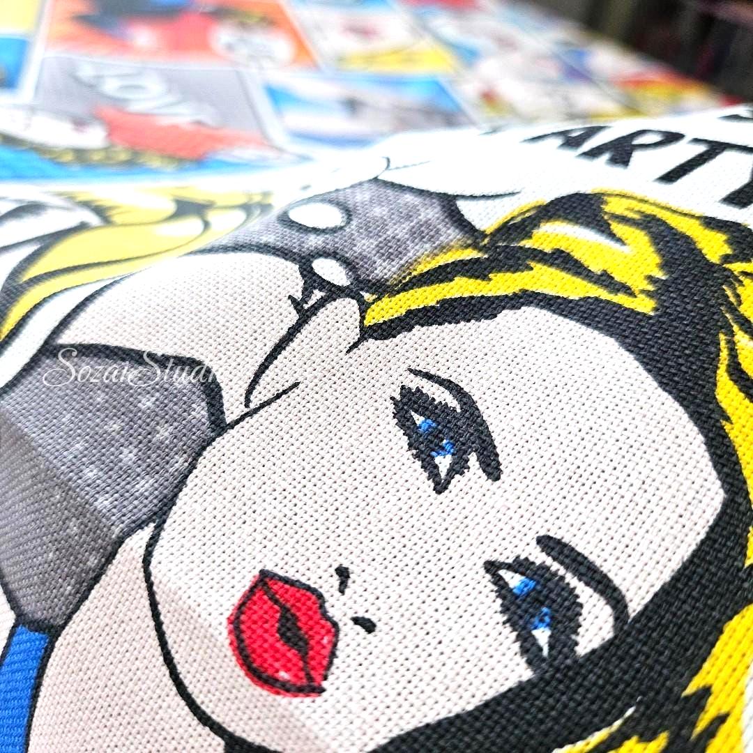 Retro American-style Comics - POP Multicolor Canvas, Digital Print - by the yard