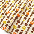 Japanese fabric - Adorable Squirrel and Acorn - Orange - Linen Blend Canvas, by the yard