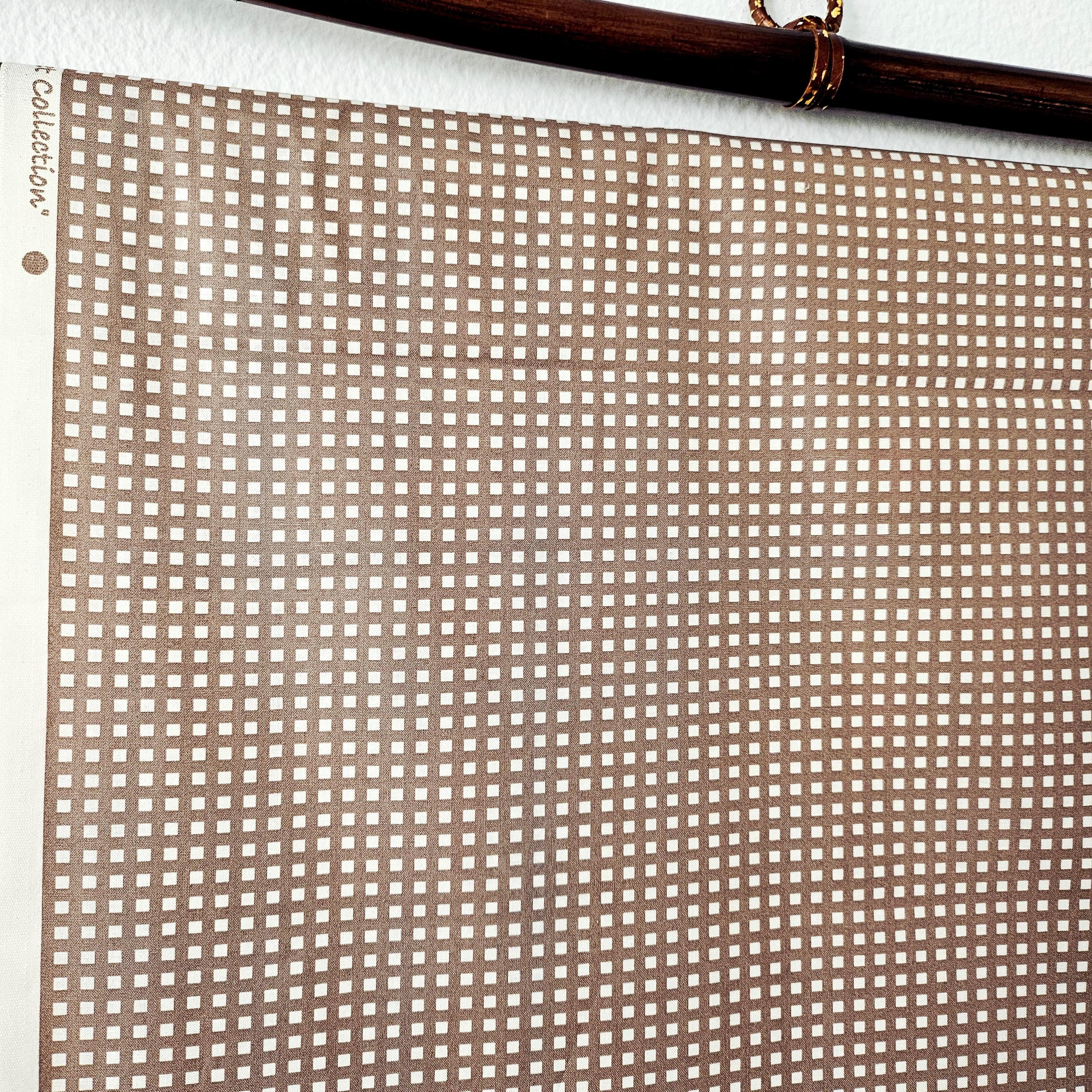 Japanese fabric - Two-tone Checkered, Brown - 100% Cotton Shirting (Printed), by the yard