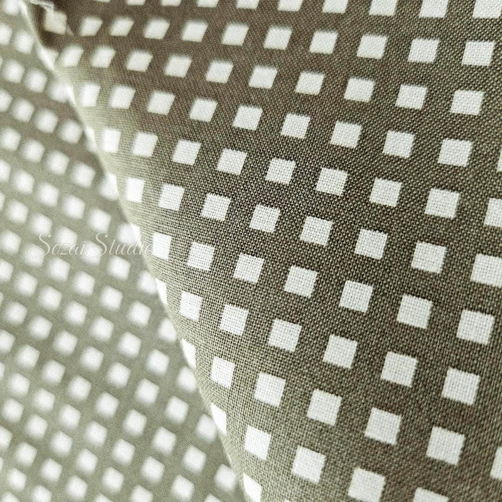 Japanese fabric - Two-tone Checkered, Khaki - 100% Cotton Shirting (Printed), by the yard
