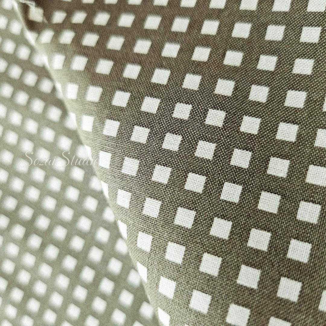 Japanese fabric - Two-tone Checkered, Khaki - 100% Cotton Shirting (Printed), by the yard