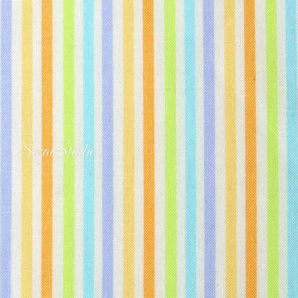 Japanese Cotton Fabric: Retro Five Color Vertical Stripe - by the yard