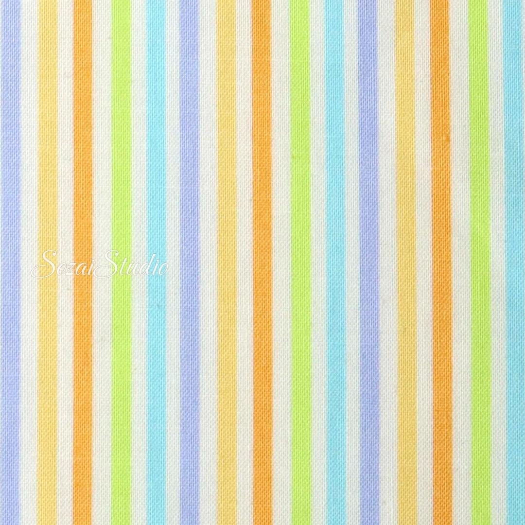 Japanese Cotton Fabric: Retro Five Color Vertical Stripe - by the yard