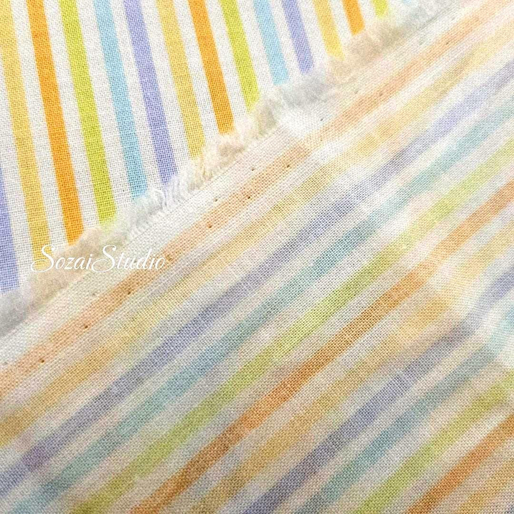 Japanese Cotton Fabric: Retro Five Color Vertical Stripe - by the yard