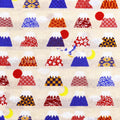 Japanese Fabric - Kawaii FUJI Mountain, BEIGE - 100% Cotton Square Printed, by the yard