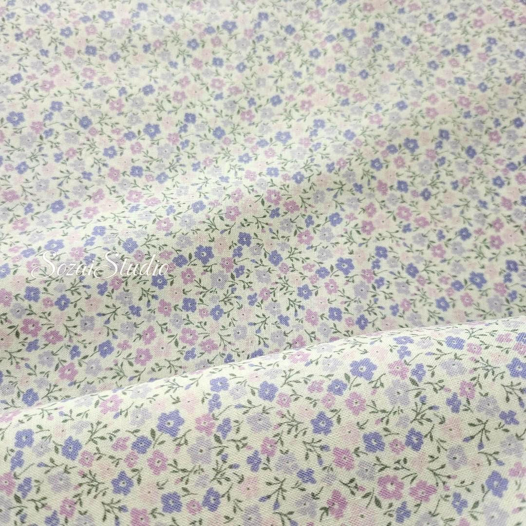 1 Yard Japanese Floral Cotton Fabric: Light Purple Petit Flower Print