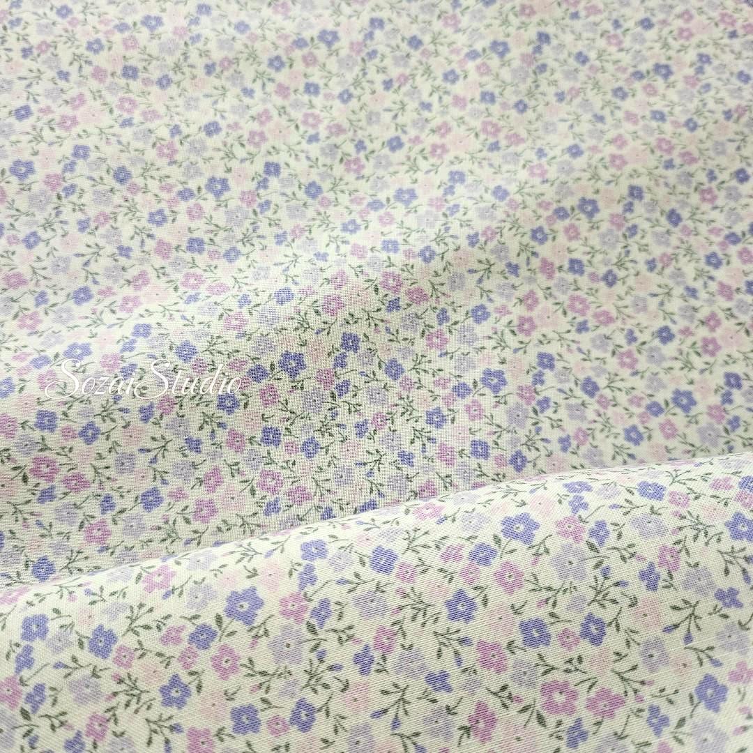 1 Yard Japanese Floral Cotton Fabric: Light Purple Petit Flower Print