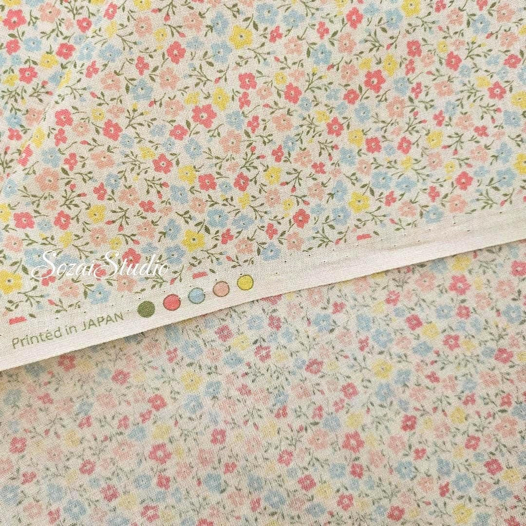 Japanese Cotton Fabric: Floral Print - Petit Flower Garden, by the yard