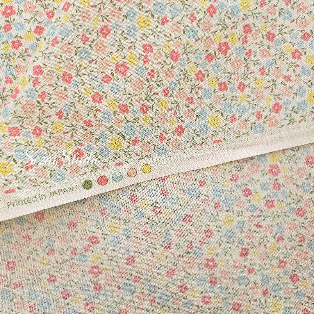 Japanese Cotton Fabric: Floral Print - Petit Flower Garden, by the yard