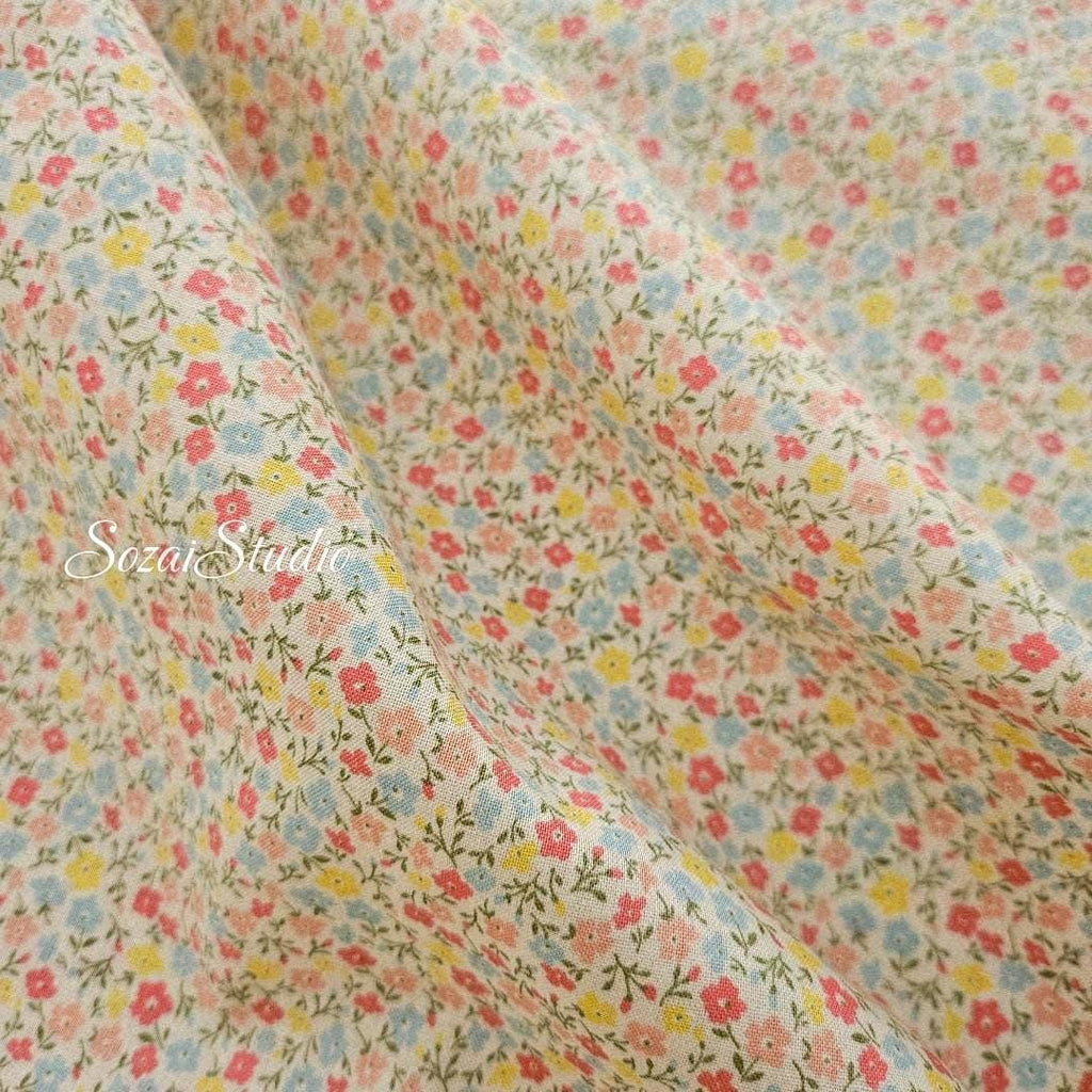 Japanese Cotton Fabric: Floral Print - Petit Flower Garden, by the yard