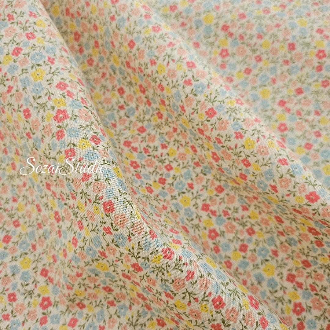 Japanese Cotton Fabric: Floral Print - Petit Flower Garden, by the yard
