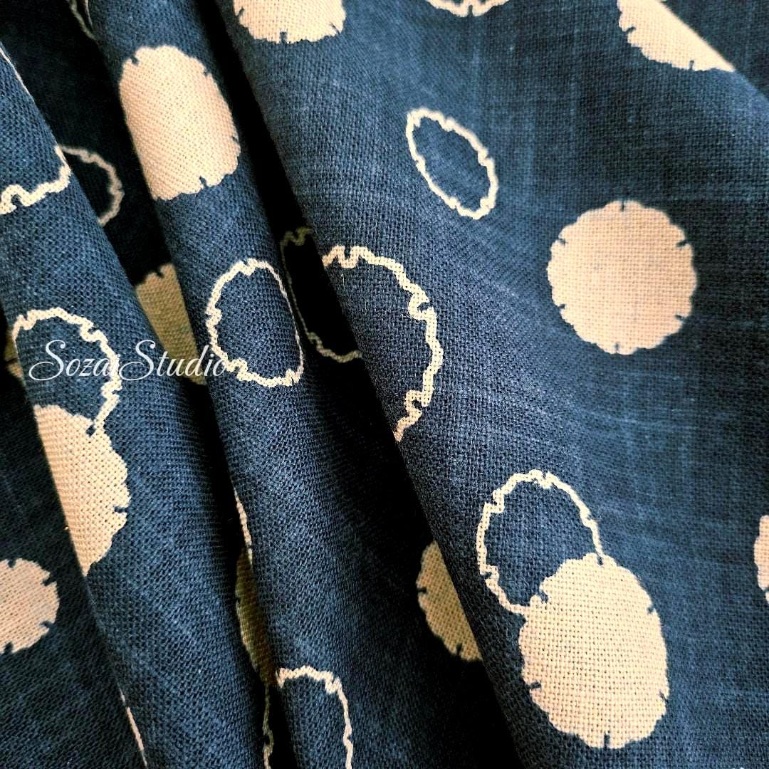 1 Yard Lucky YUKIWA Pattern,  100% Cotton Japanese Fabric: Indigo color