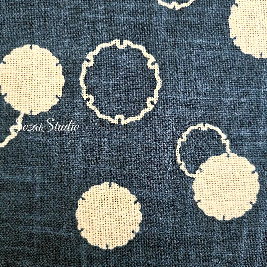 1 Yard Lucky YUKIWA Pattern,  100% Cotton Japanese Fabric: Indigo color