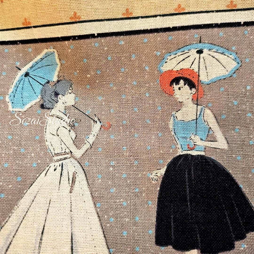 Japanese Cotton Fabric: KOKO SEKI Retro Yellow Print, by the yard