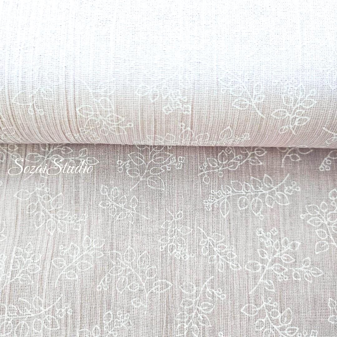 Light Pink Takashima Ripple Fabric: Japanese Cotton Chijimi Print, by the yard