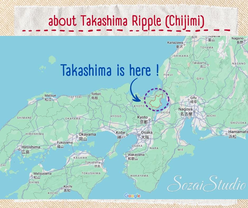 Light Yellow Takashima Chijimi Fabric: Japanese Cotton Seersucker Print, by the yard