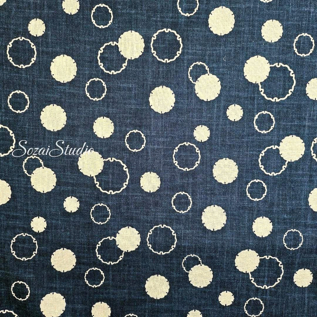 1 Yard Lucky YUKIWA Pattern,  100% Cotton Japanese Fabric: Indigo color