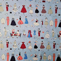 KOKO SEKI Japanese Cotton Fabric: 1970s Retro Print, Blue, by Yard