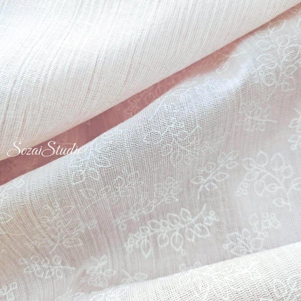 Light Pink Takashima Ripple Fabric: Japanese Cotton Chijimi Print, by the yard