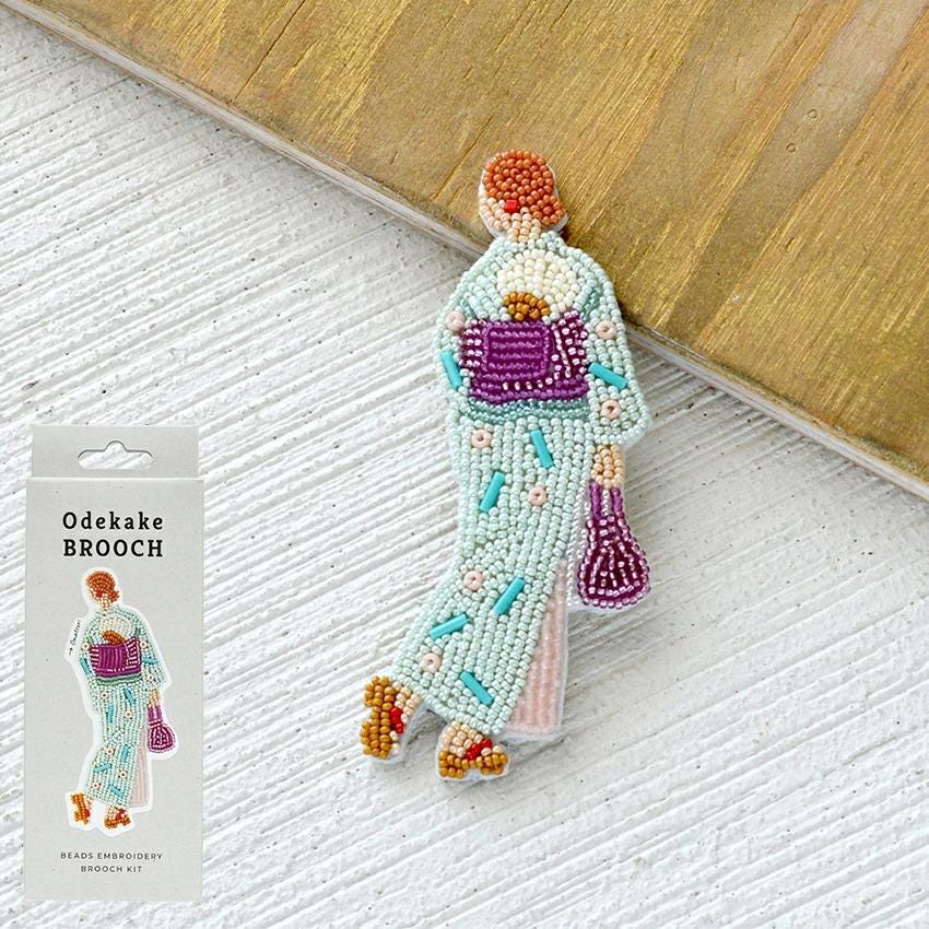 Japan Craft - DIY Embroidery Beads Kit (Brooch) : Japanese Festival (Omatsuri、お祭り)