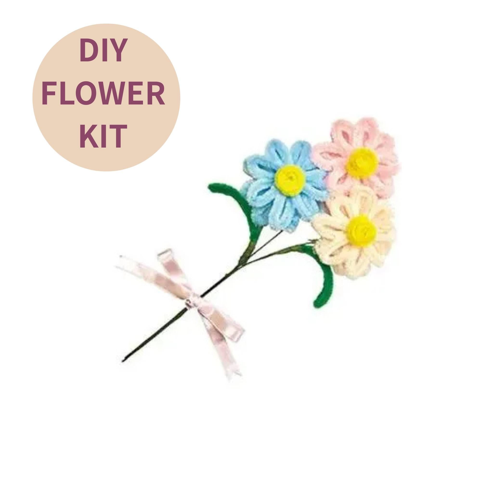Flower Making Kit : Chenille stem Daisy (Marguerite) Flower - Made in Japan
