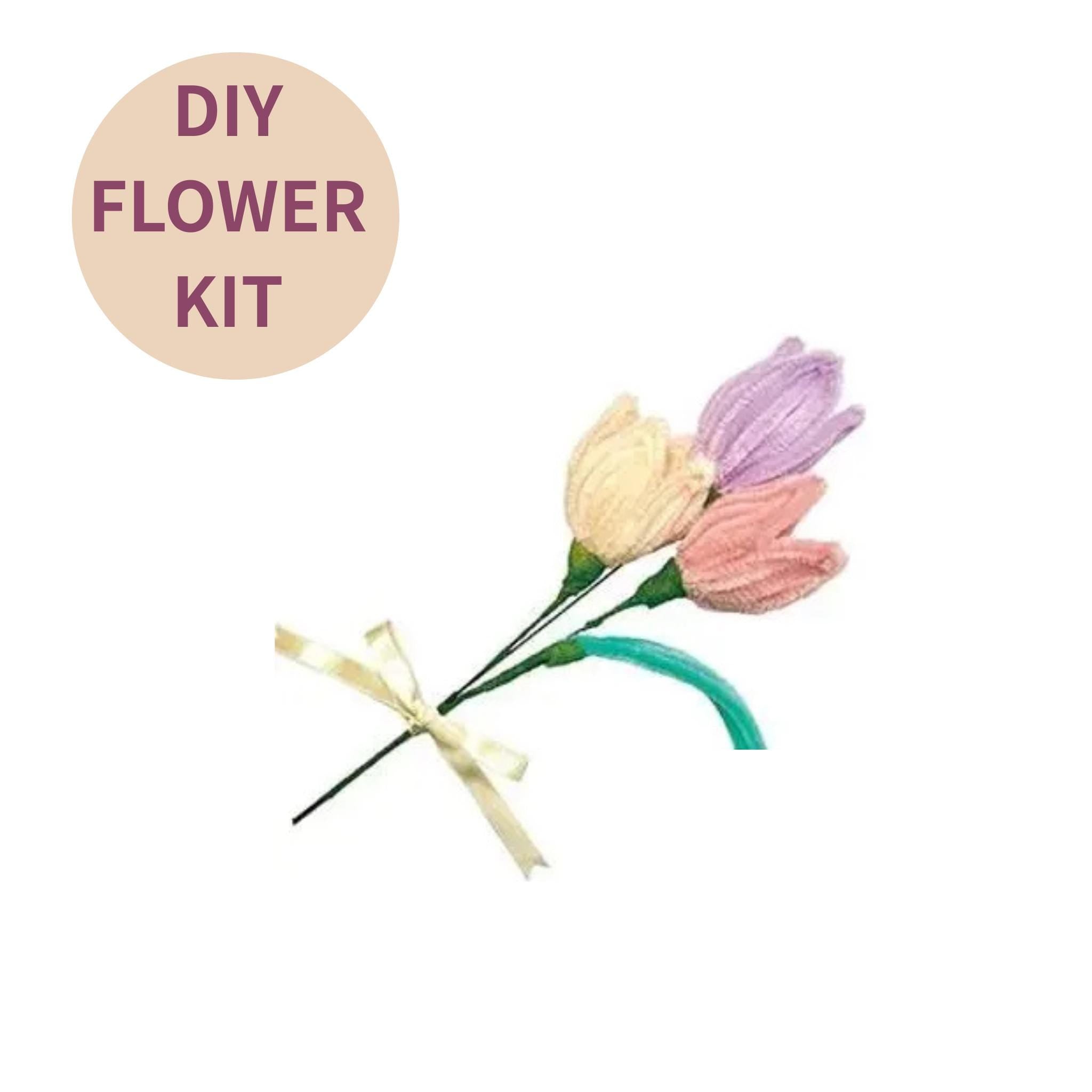 DIY Flower Making Kit : Chenille stem Tulip - Made in Japan