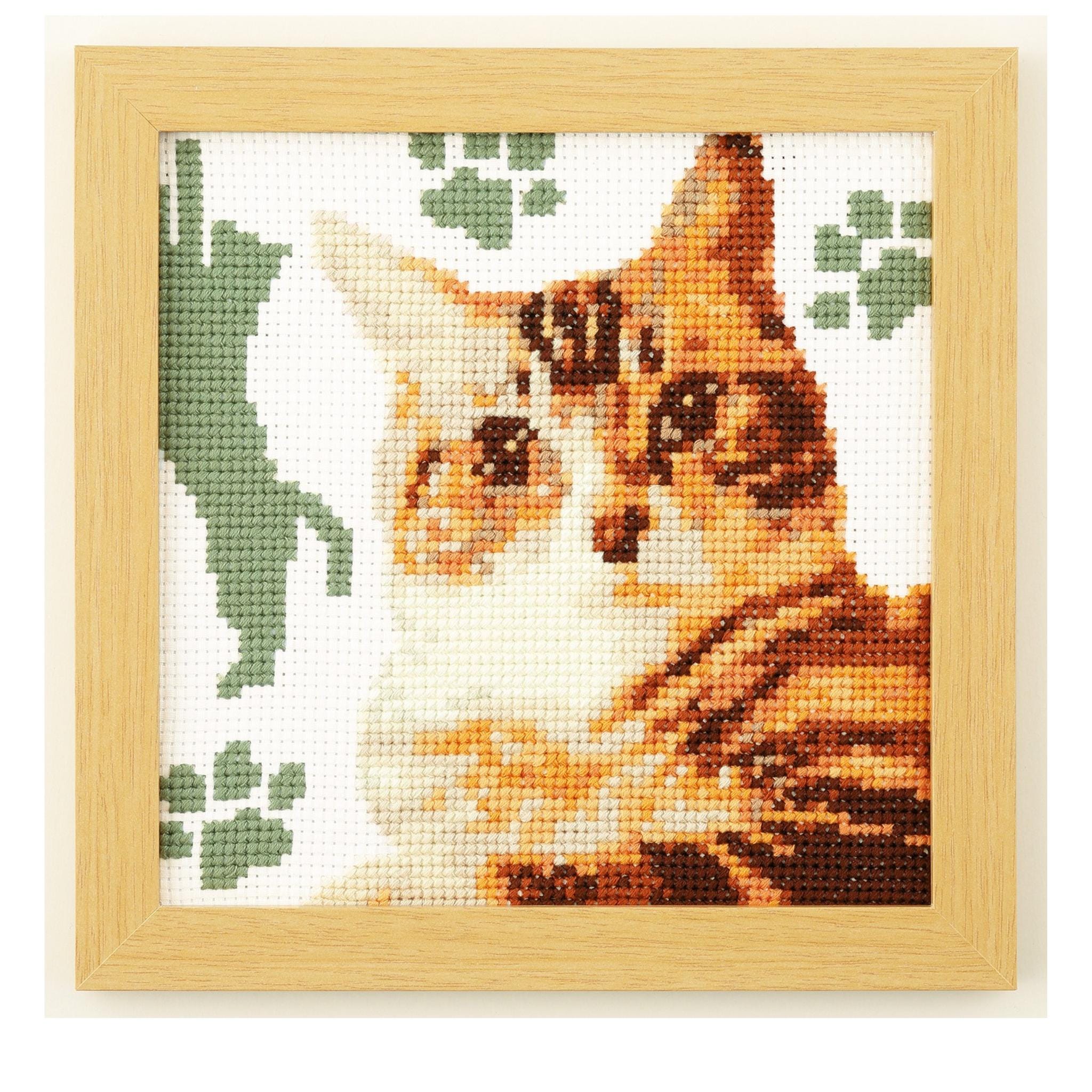 American Shorthair Cat Embroidery Kit: Japanese Cross Stitch