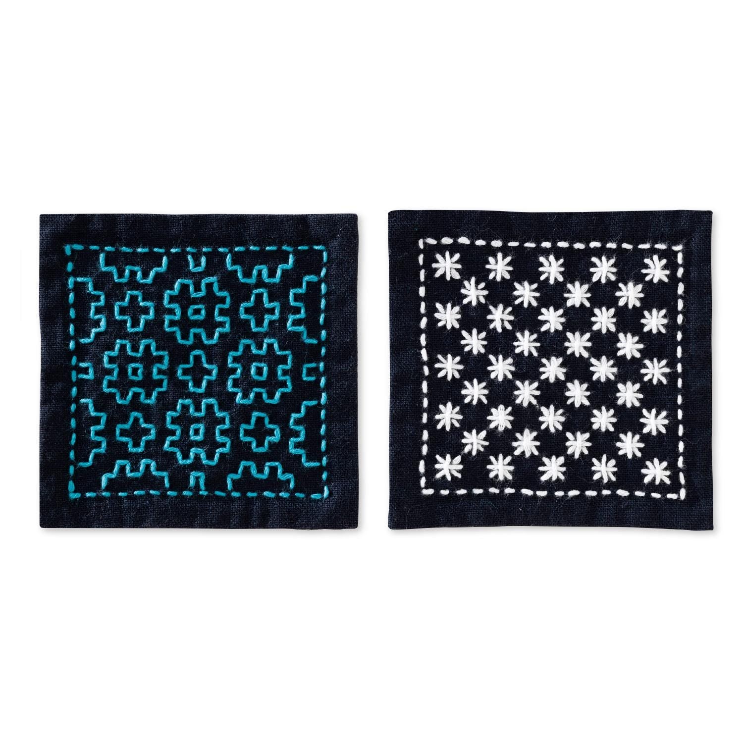 Olympus SK-479 Sashiko Coaster Kit : Straight Stitch Beginner Set (Makes 2 Coasters)