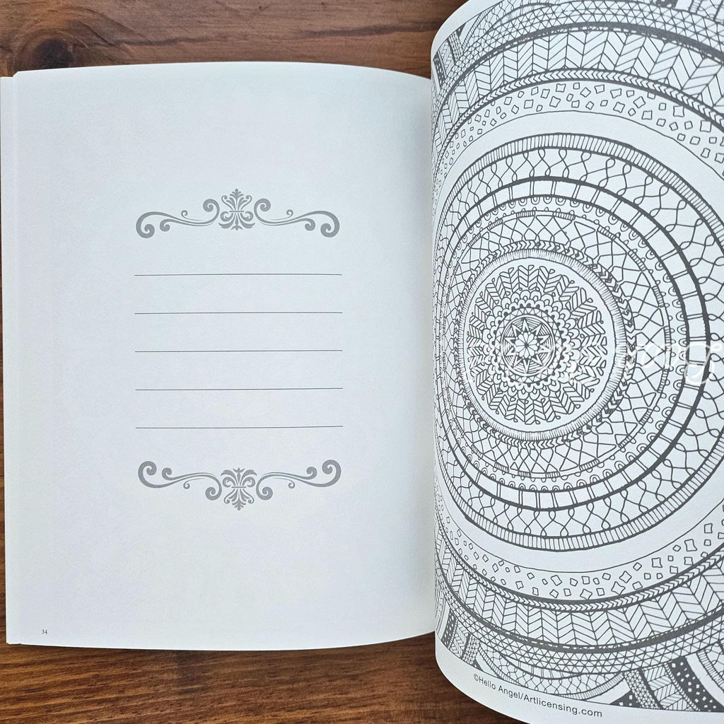 Hello Angel Mindfulness Coloring Collection, Mandala Pattern Coloring book