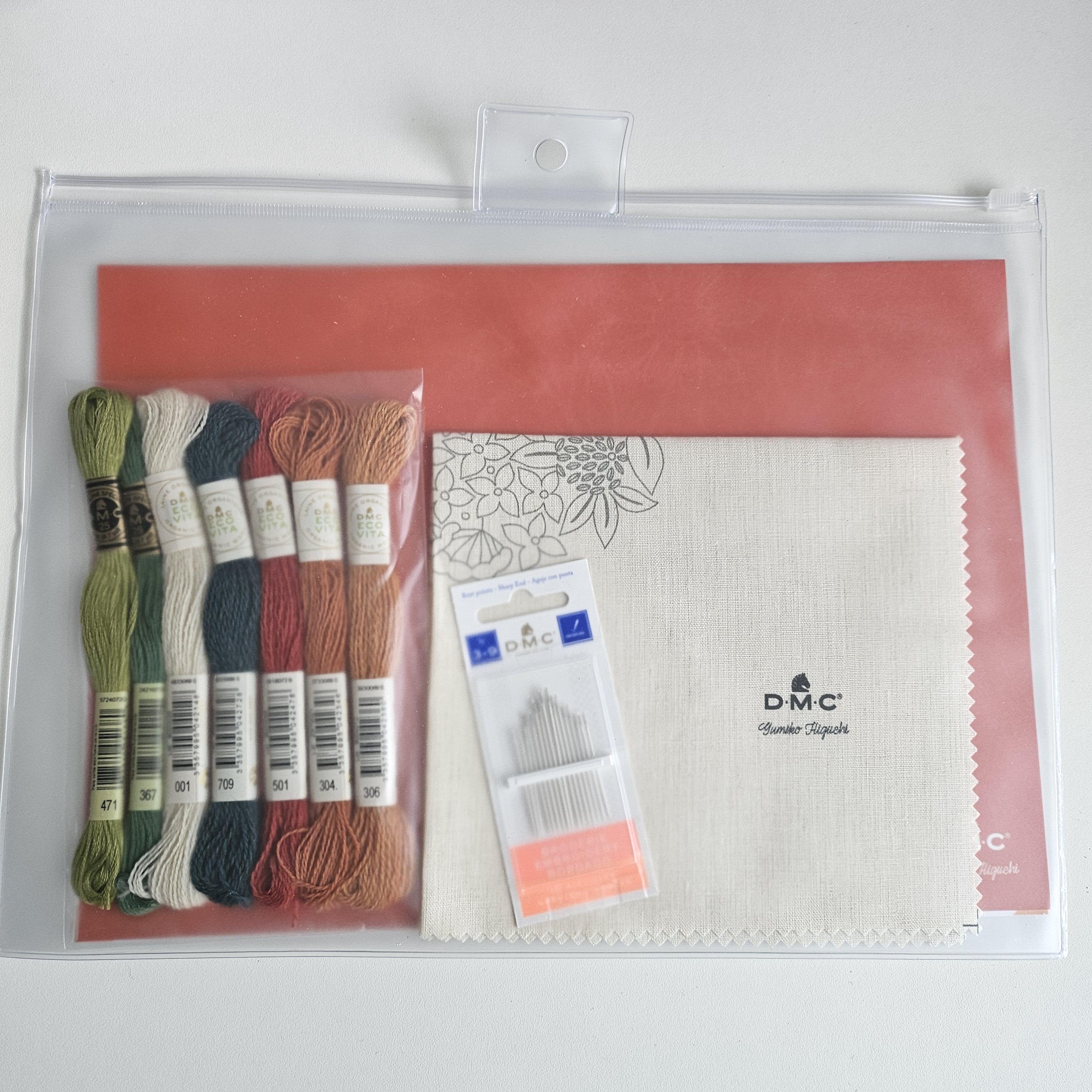 Flower Bouquet Embroidery Kit: Belgian Linen, Organic Wool