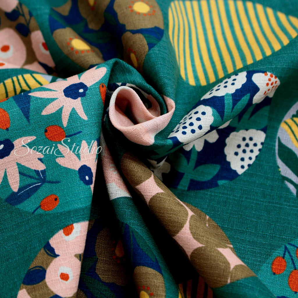 1 Yard Baniran Cotton Dobby Miori colloction, Japan imported, Green