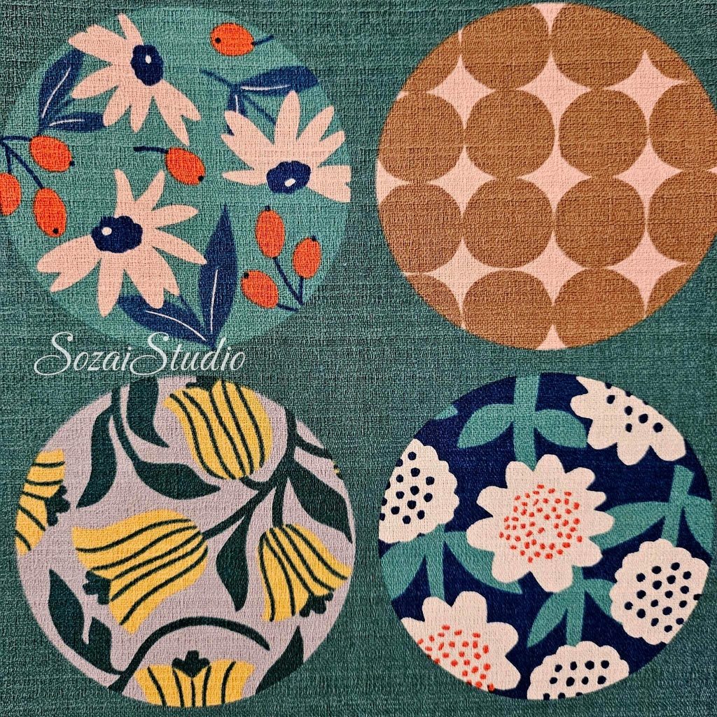 1 Yard Baniran Cotton Dobby Miori colloction, Japan imported, Green