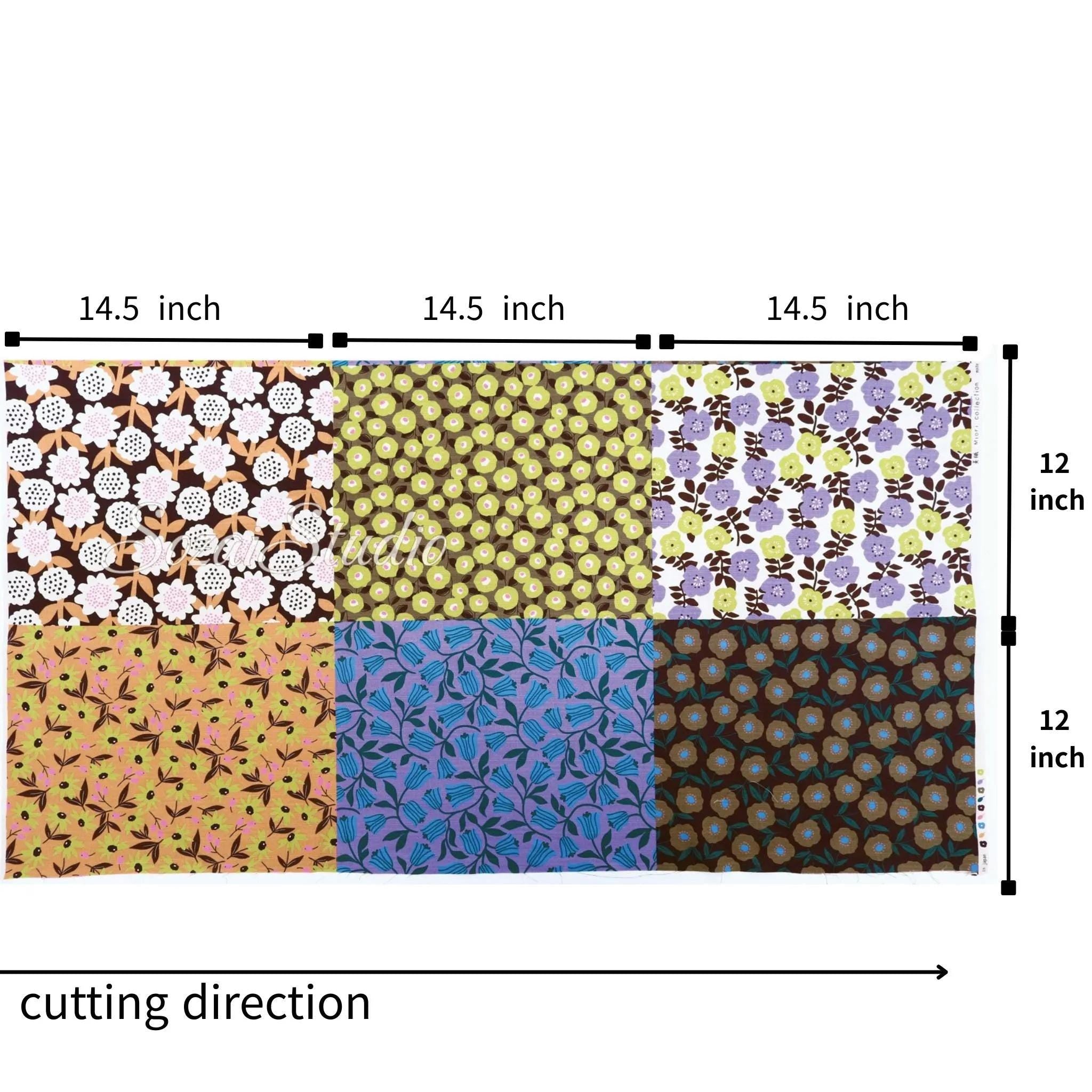 Japanese Nordic Floral Cotton Dobby Fabric, Retro Print- Multiple colors