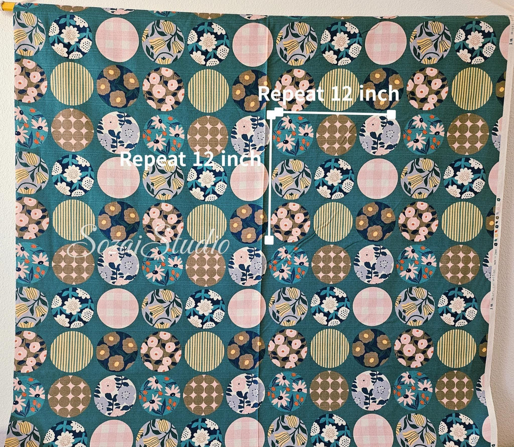 1 Yard Baniran Cotton Dobby Miori colloction, Japan imported, Green