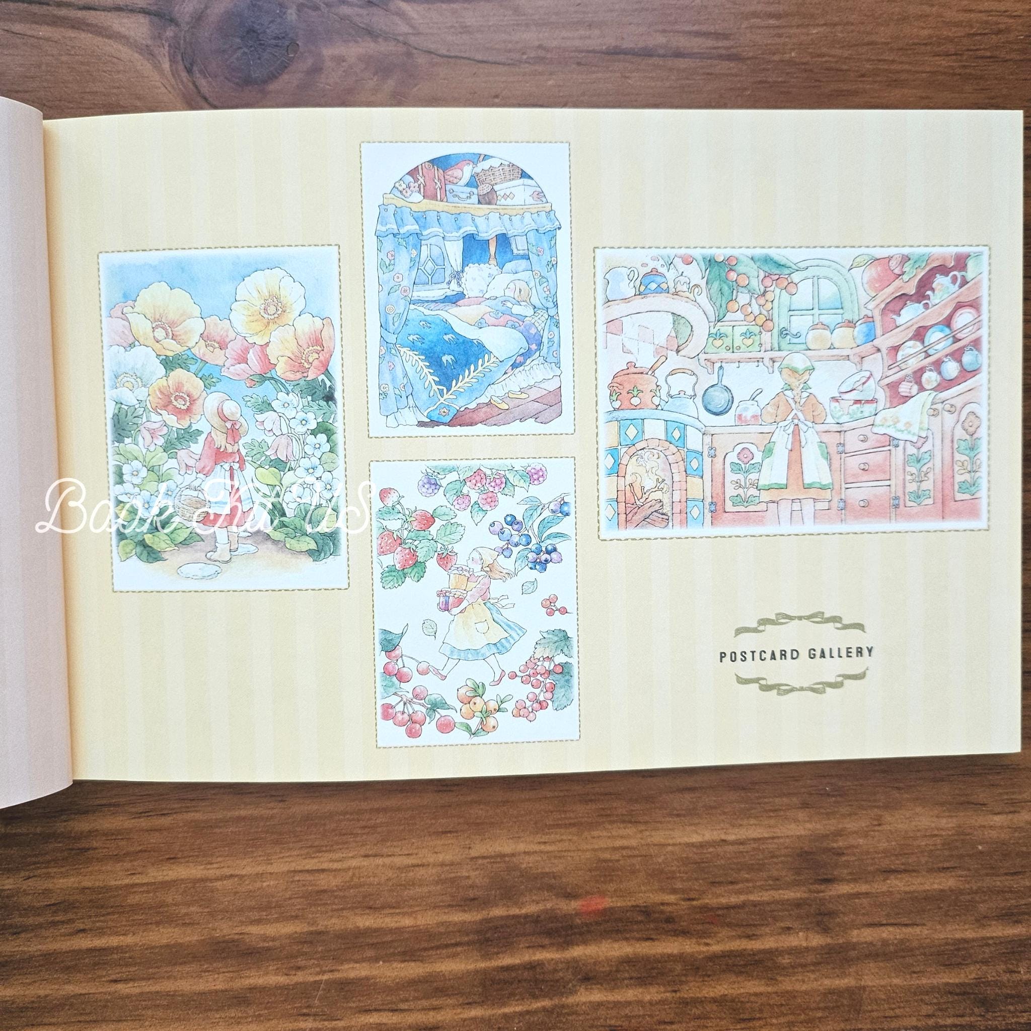 Forest Girl's Dream : A Woodland Tale - Post Card Size Japanese Coloring Book by Chiaki Ida