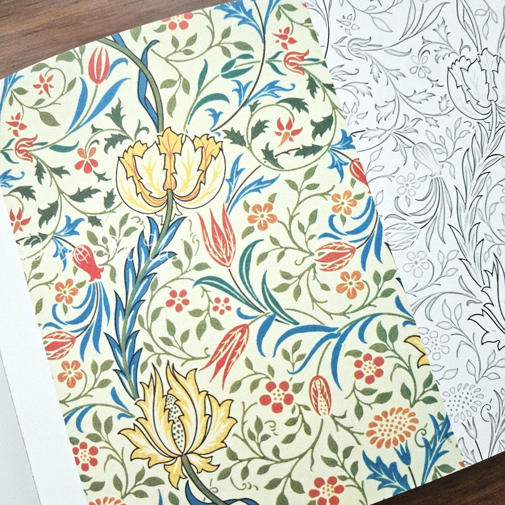 William Morris Postcard Coloring Book – Japanese Art & Crafts Designs