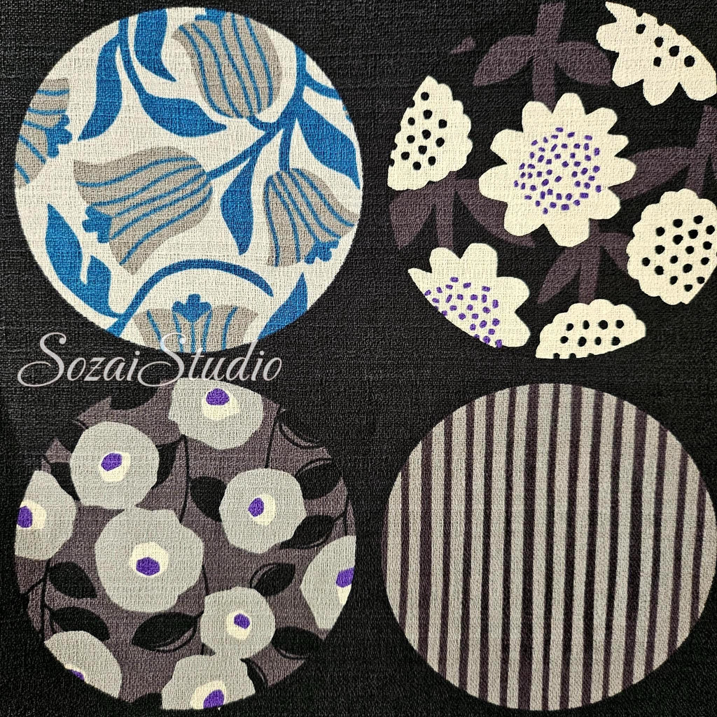 1 Yard Japan imported, Dobby fabric Cotton 100 - Miori colloction, Black