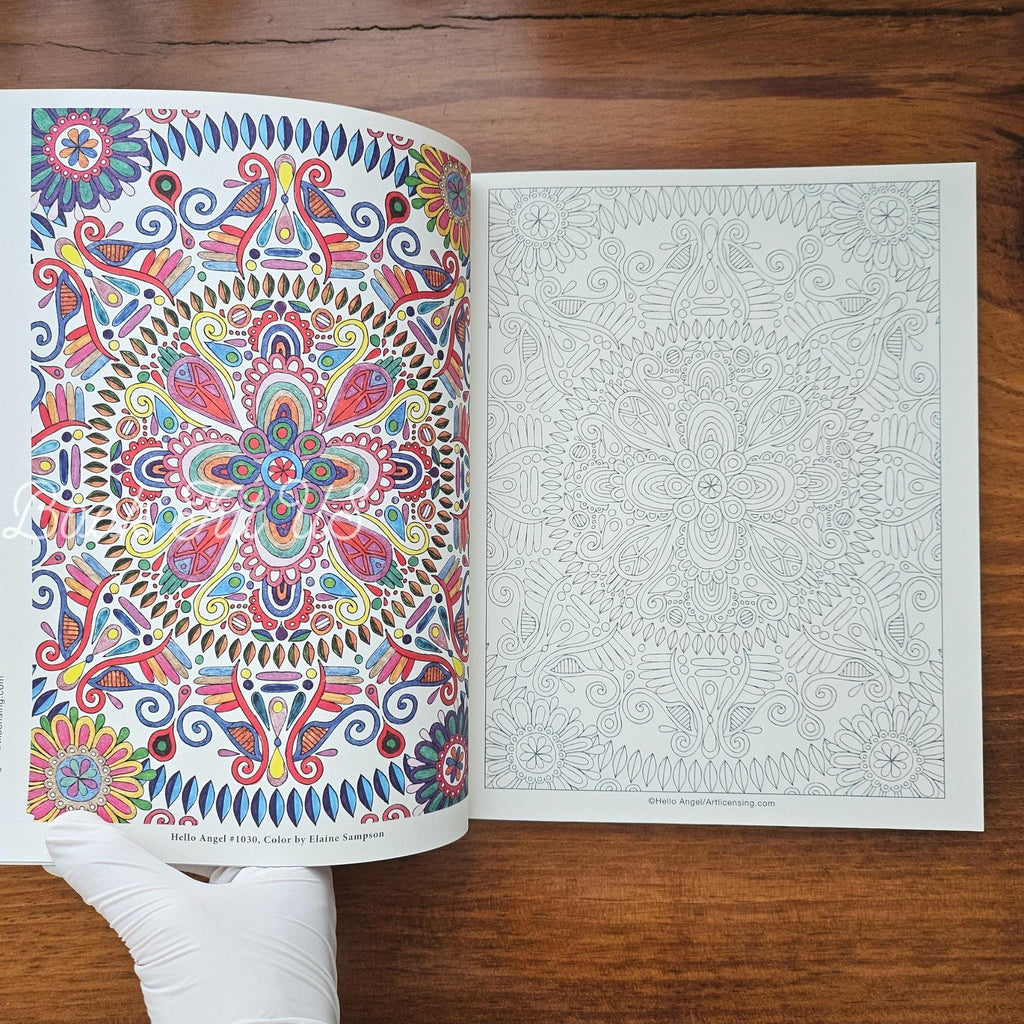 Hello Angel Mindfulness Coloring Collection, Mandala Pattern Coloring book