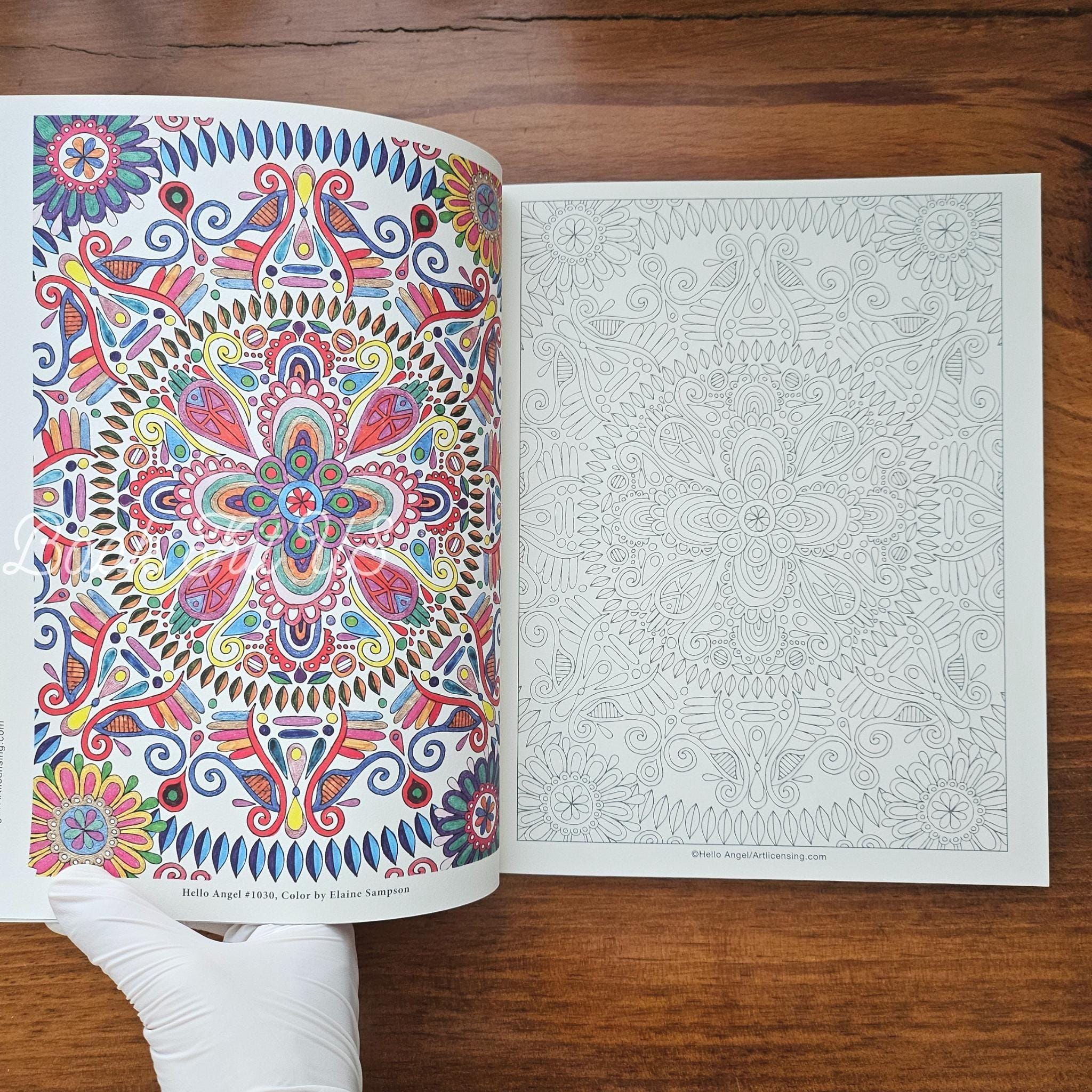 Hello Angel Mindfulness Coloring Collection, Mandala Pattern Coloring book