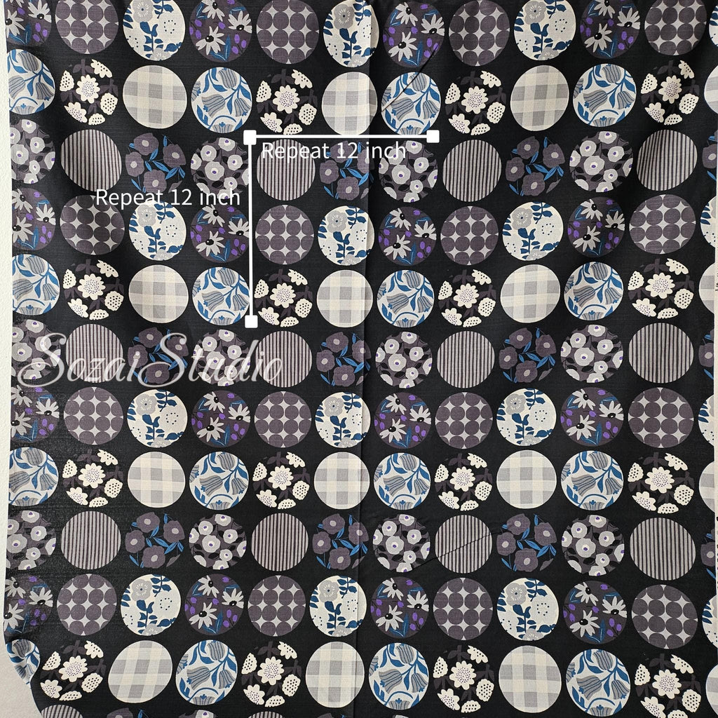 1 Yard Japan imported, Dobby fabric Cotton 100 - Miori colloction, Black