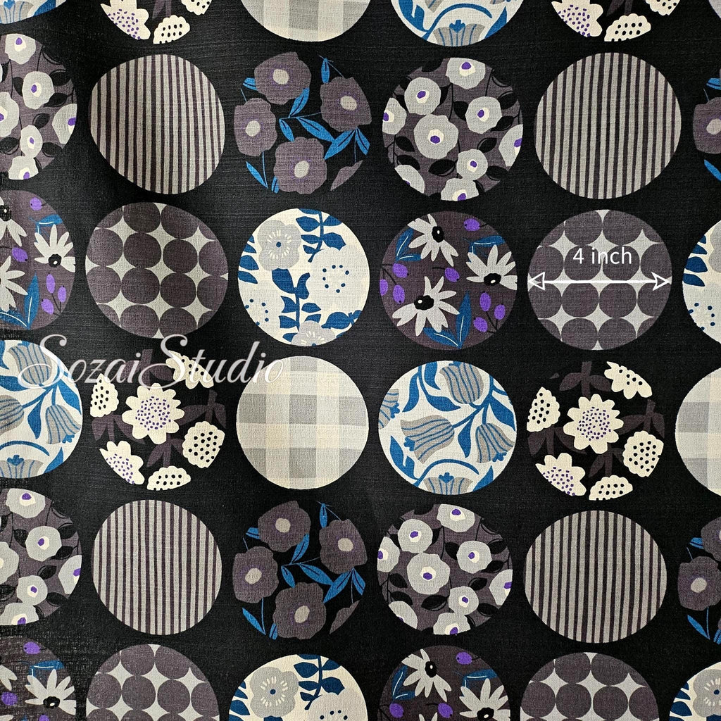 1 Yard Japan imported, Dobby fabric Cotton 100 - Miori colloction, Black