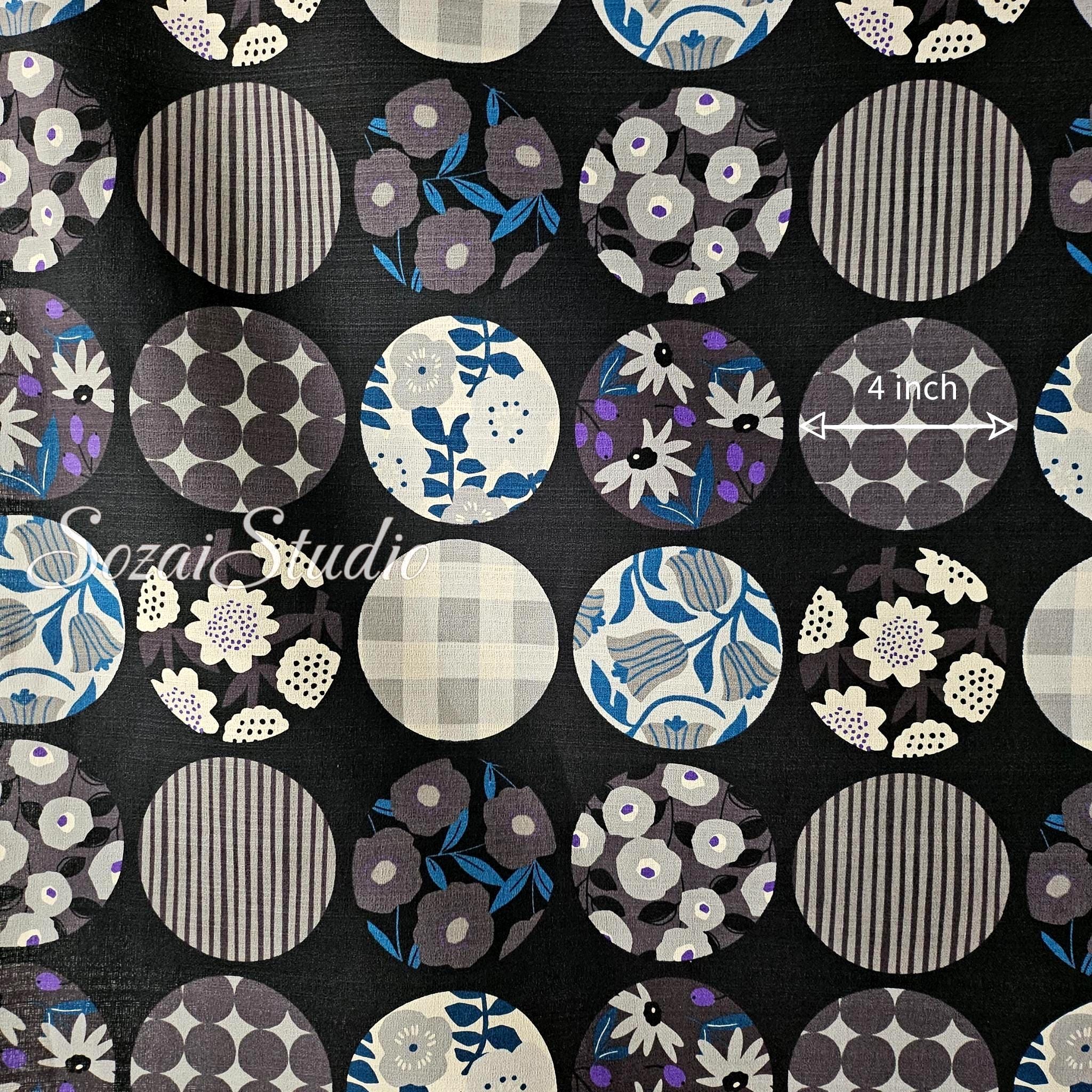 1 Yard Japan imported, Dobby fabric Cotton 100 - Miori colloction, Black