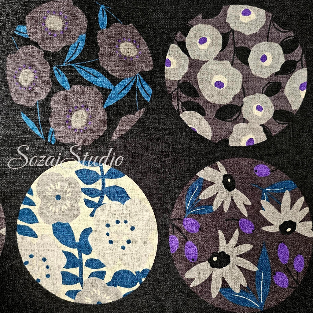 1 Yard Japan imported, Dobby fabric Cotton 100 - Miori colloction, Black