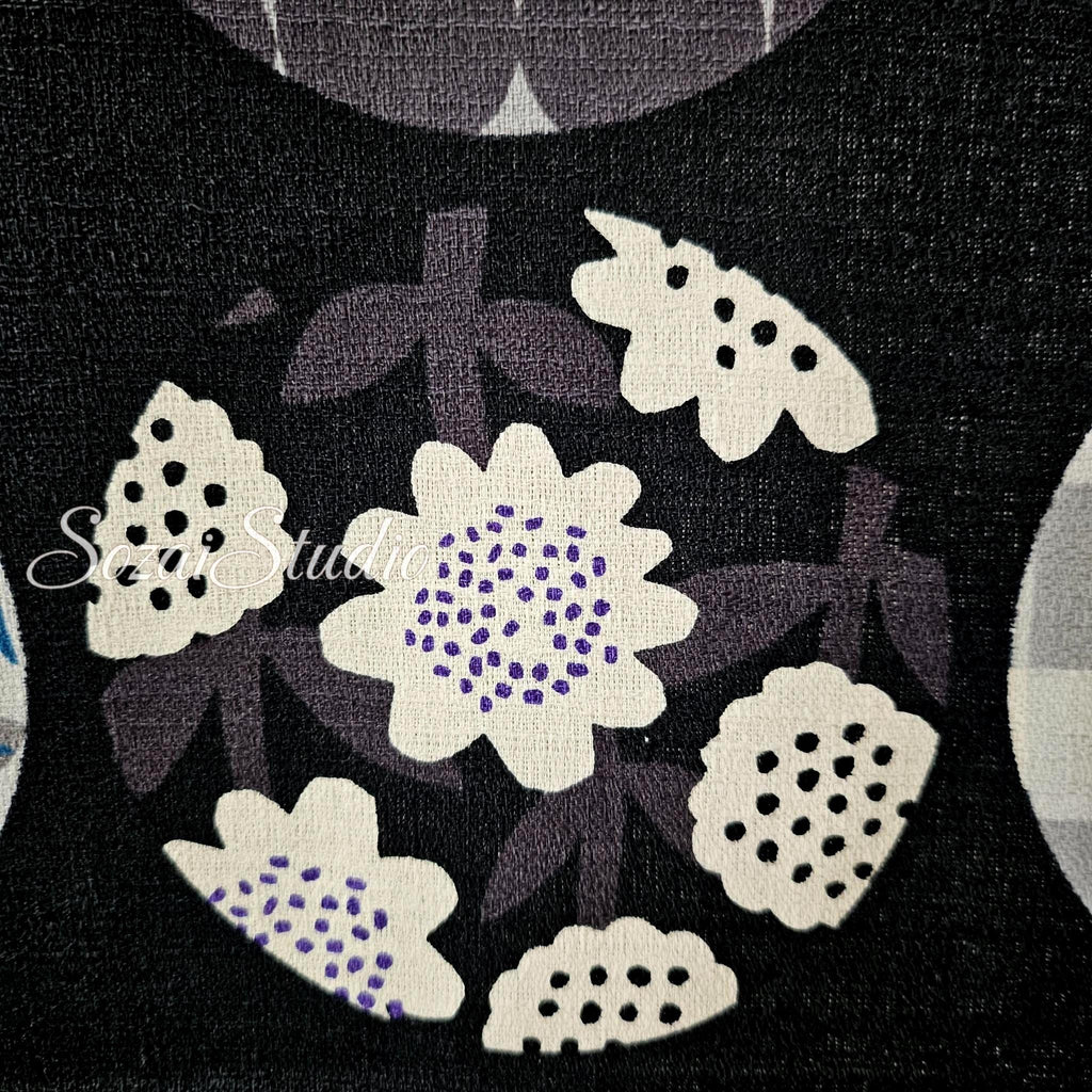 1 Yard Japan imported, Dobby fabric Cotton 100 - Miori colloction, Black