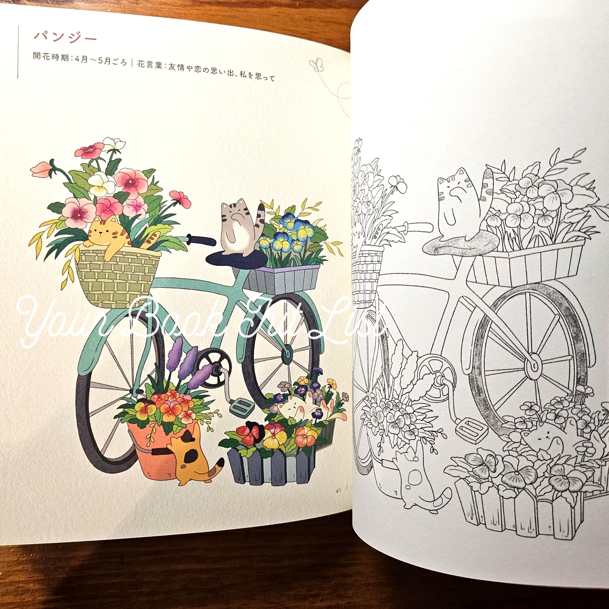 Coloring book - Spring day Sunshine, Warm and Cozy Flowers and Animals