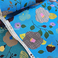 1 Yard Japan imported, Dobby Cotton 100% - Camellia and Poppy flowers, Sky Blue