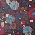 1 Yard Japan imported, Dobby Cotton 100% - Camellia and Poppy flowers, Brown